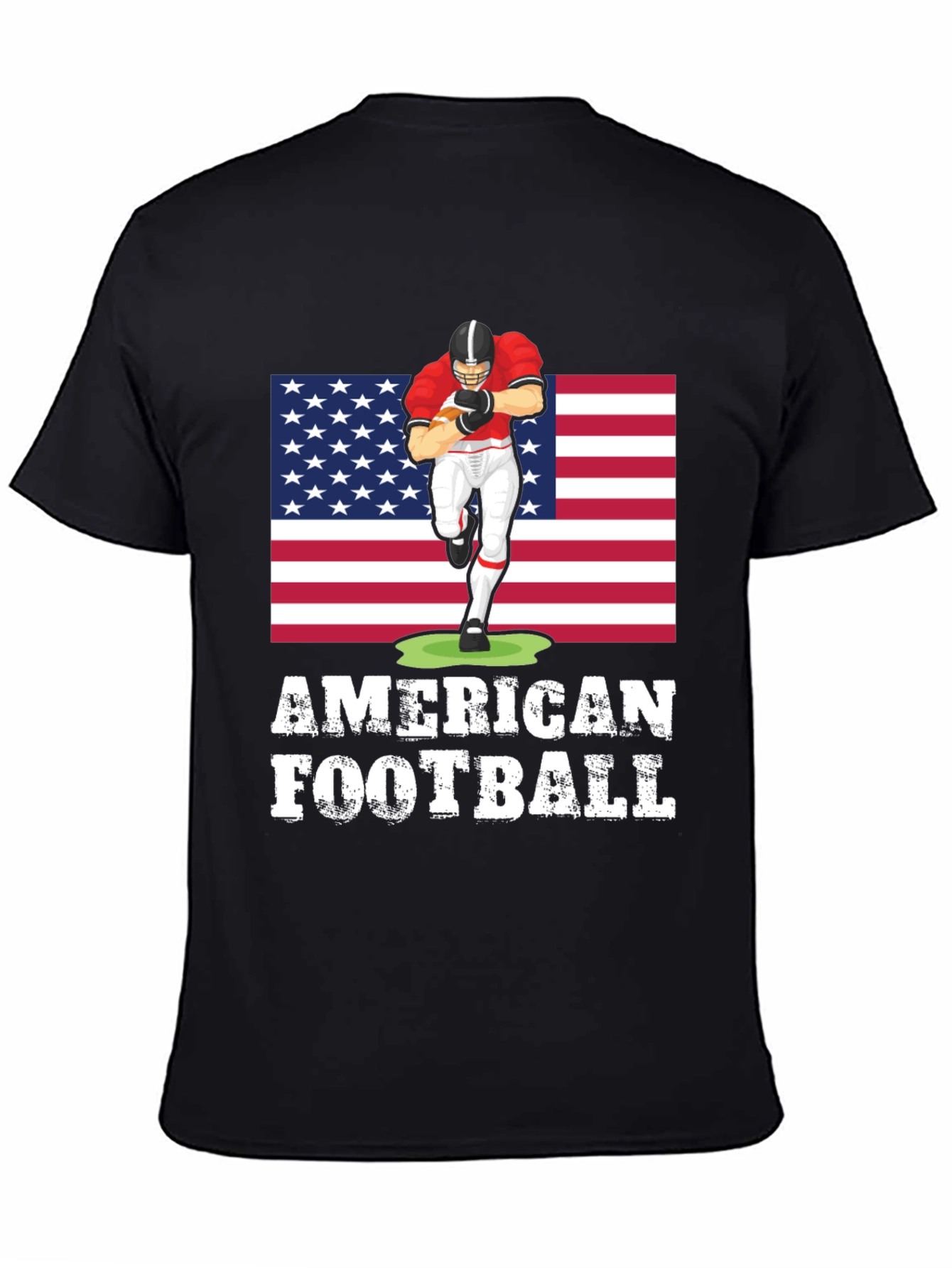 American Football T-Shirt with USA Flag Design