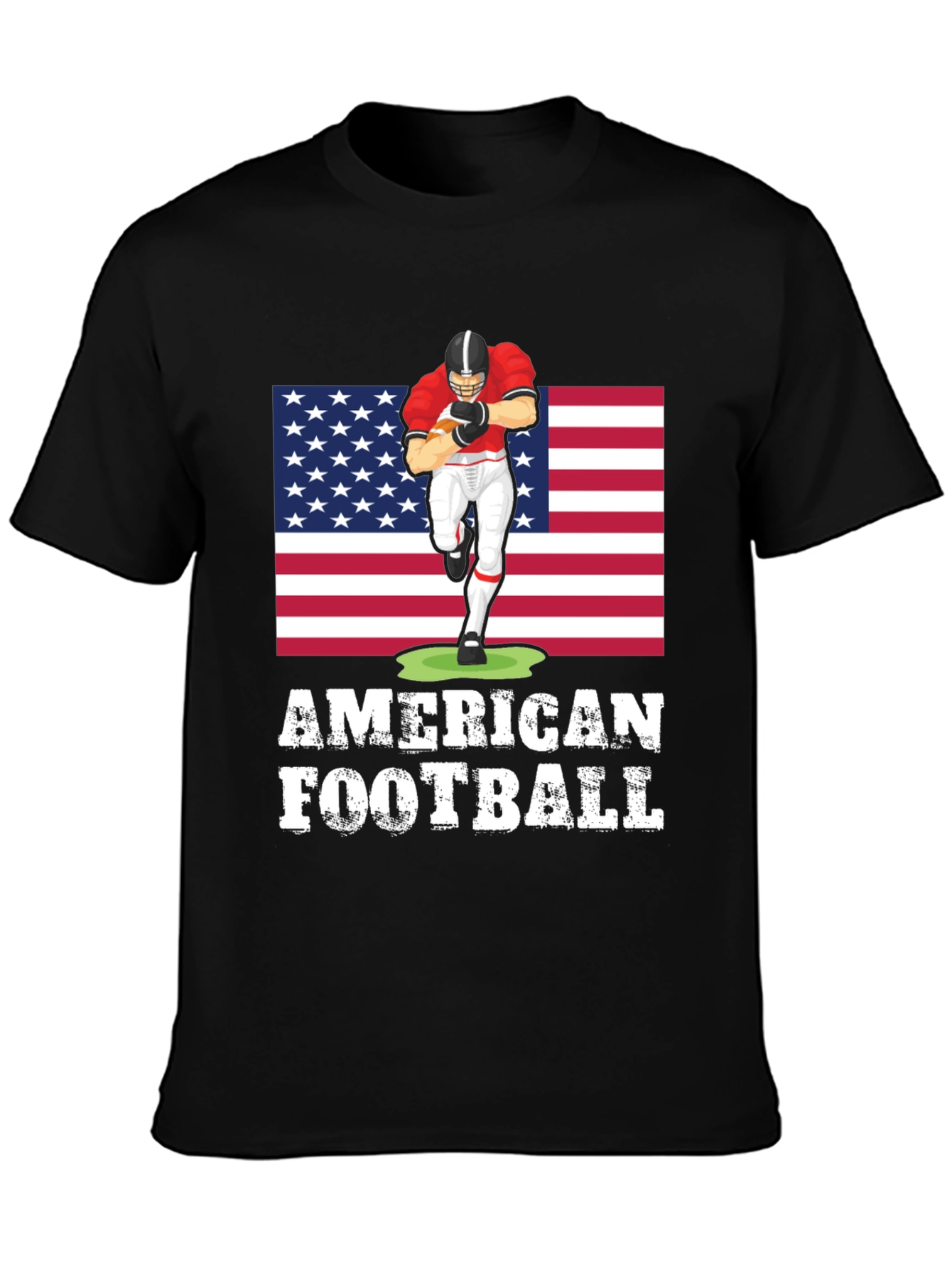 American Football T-Shirt with USA Flag Design