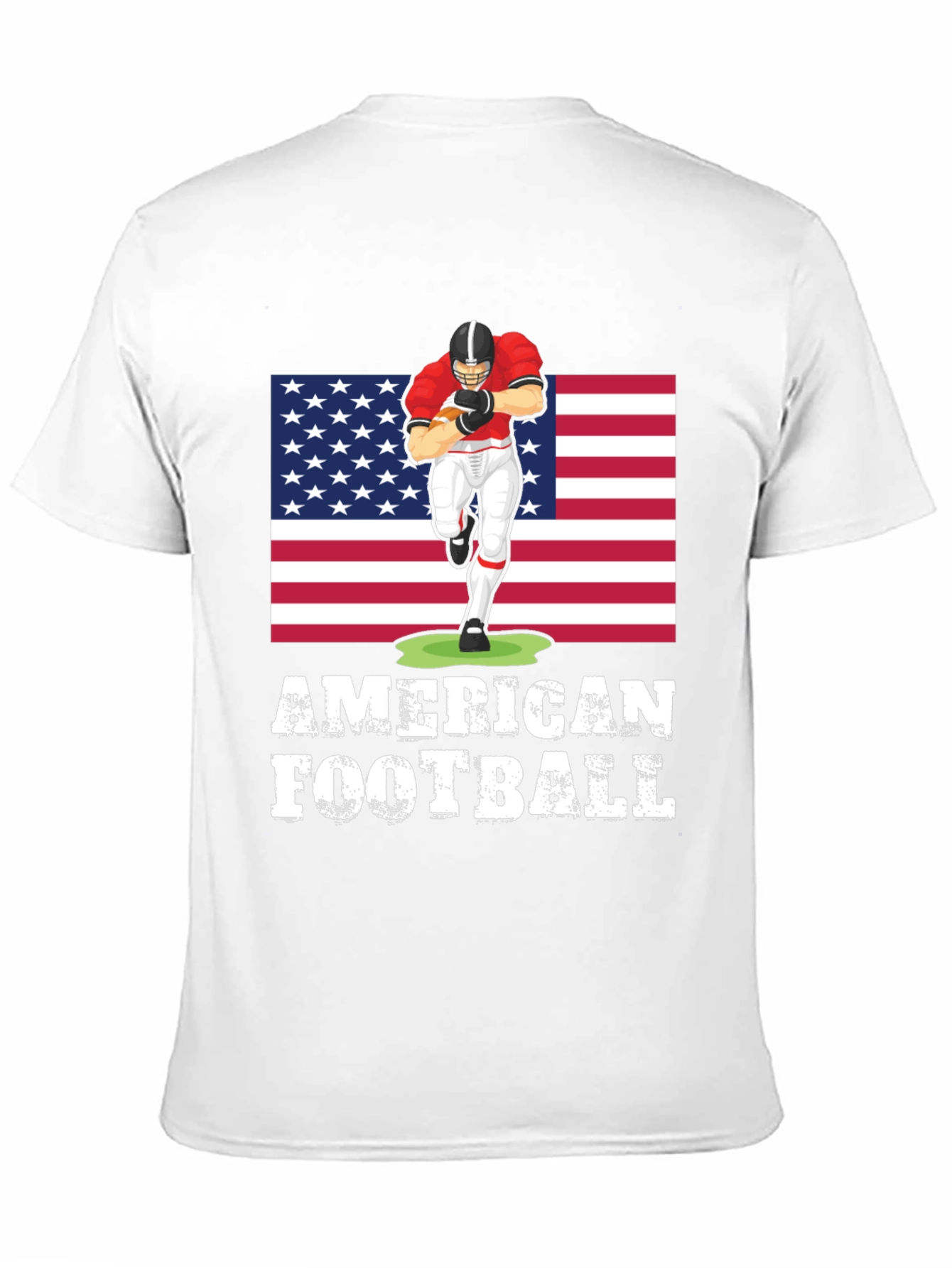 American Football T-Shirt with USA Flag Design