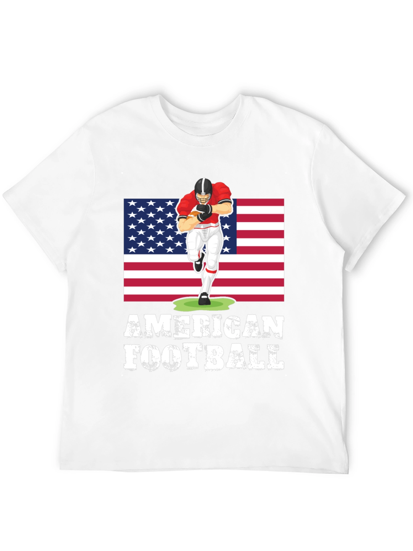 American Football T-Shirt with USA Flag Design