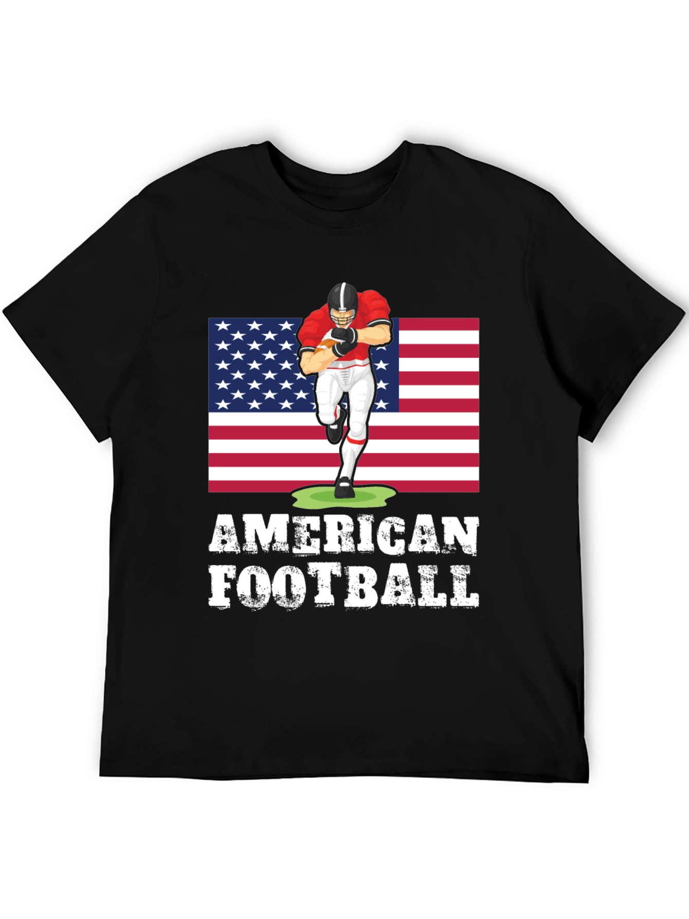 American Football T-Shirt with USA Flag Design