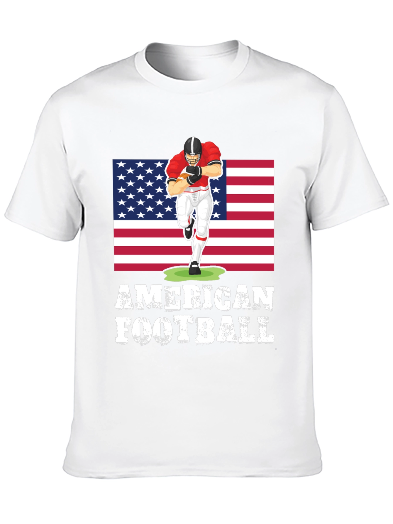 American Football T-Shirt with USA Flag Design
