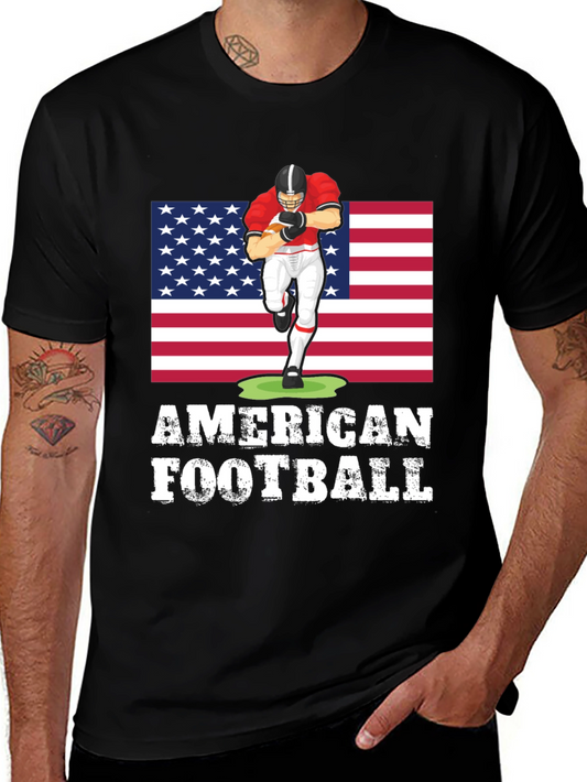 American Football T-Shirt with USA Flag Design