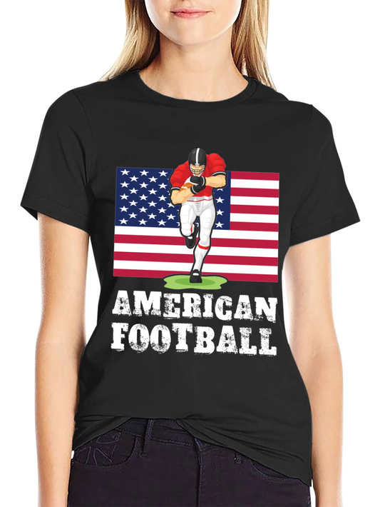 American Football T-Shirt with USA Flag Design
