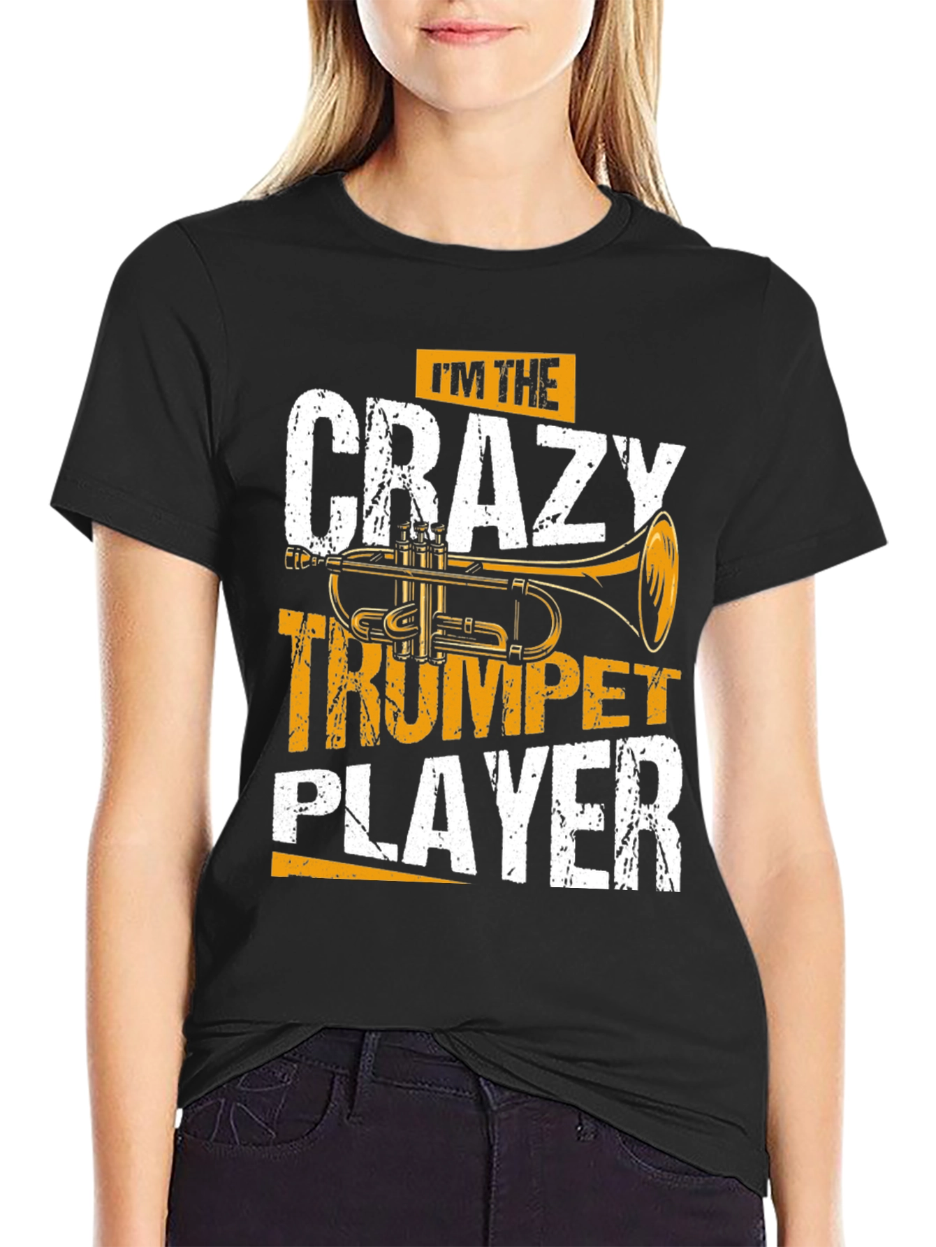 Crazy Trumpet Player Graphic Tee - Music Lover T-Shirt