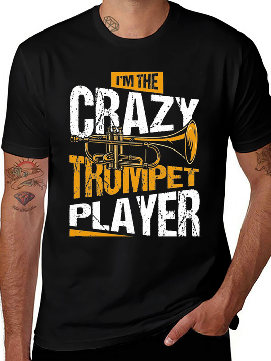Crazy Trumpet Player Graphic Tee - Music Lover T-Shirt