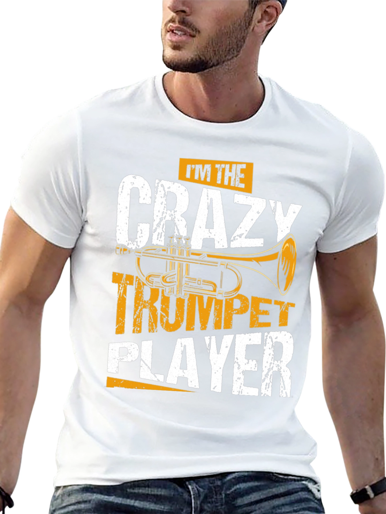 Crazy Trumpet Player Graphic Tee - Music Lover T-Shirt