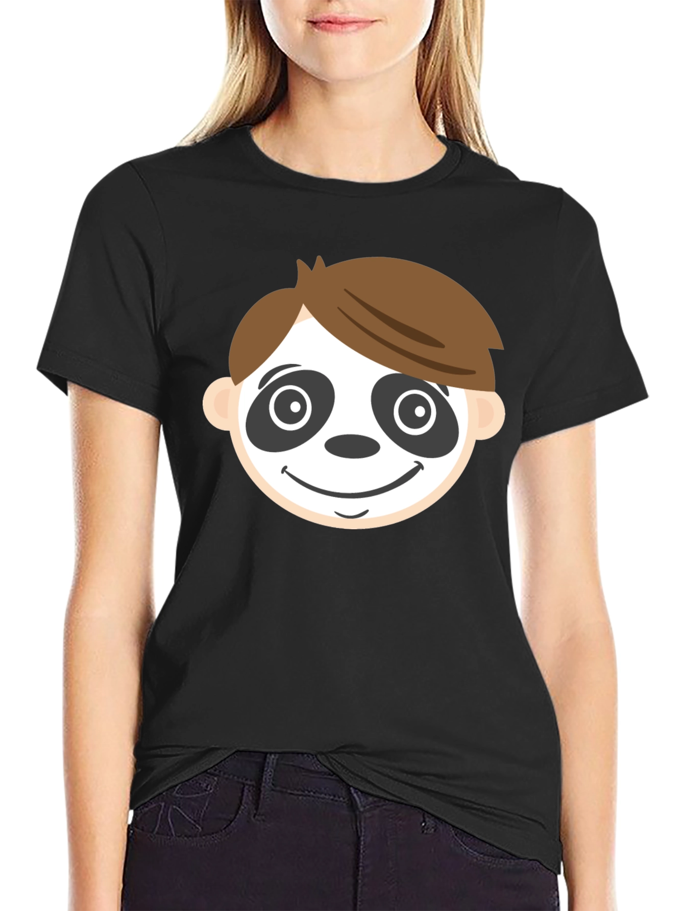 Funny Face Graphic Black T-Shirt