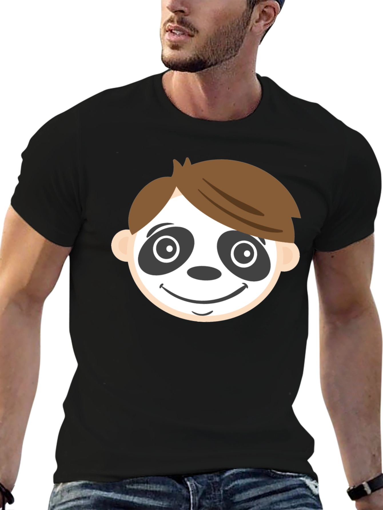 Funny Face Graphic Black T-Shirt