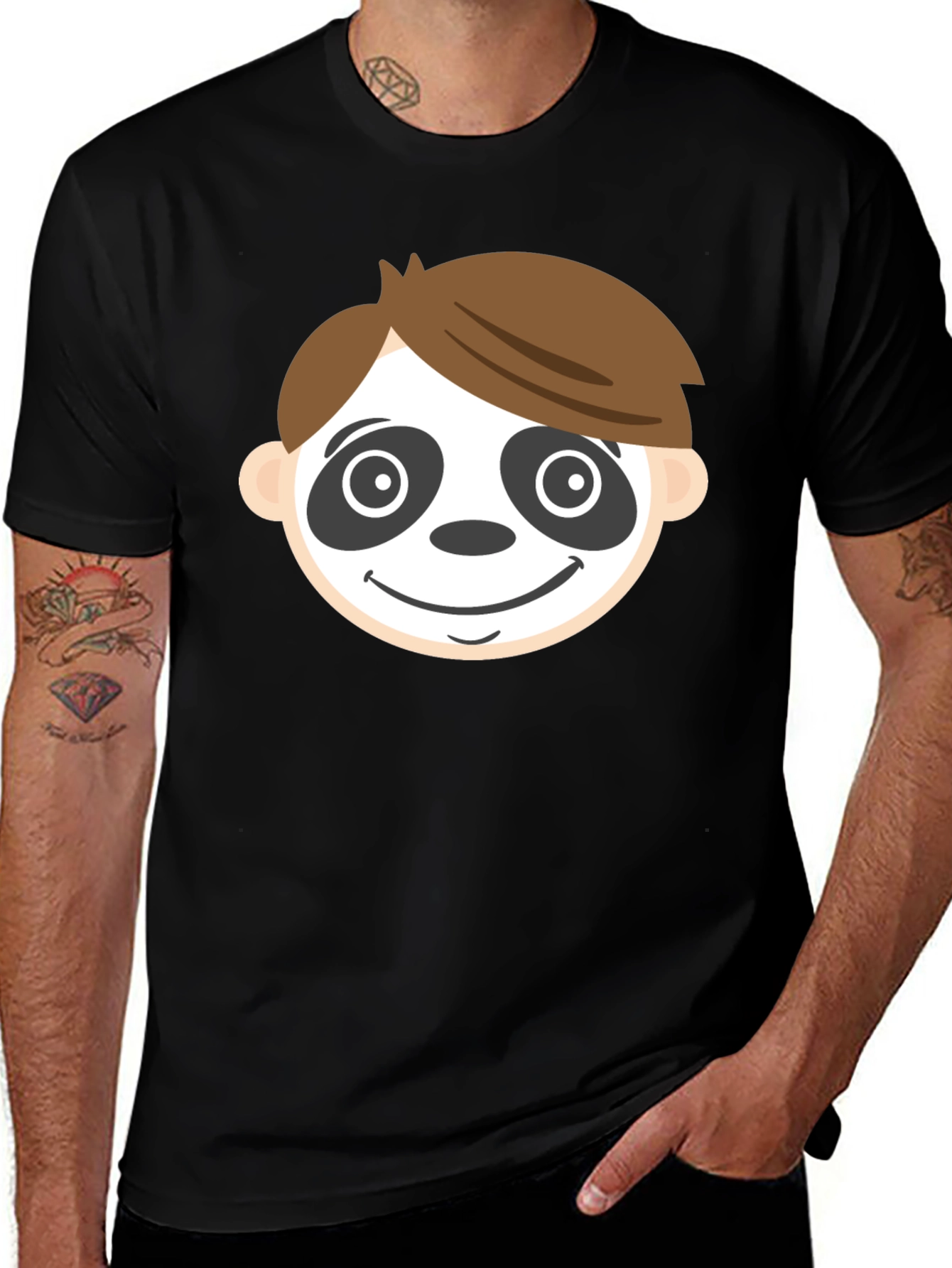 Funny Face Graphic Black T-Shirt