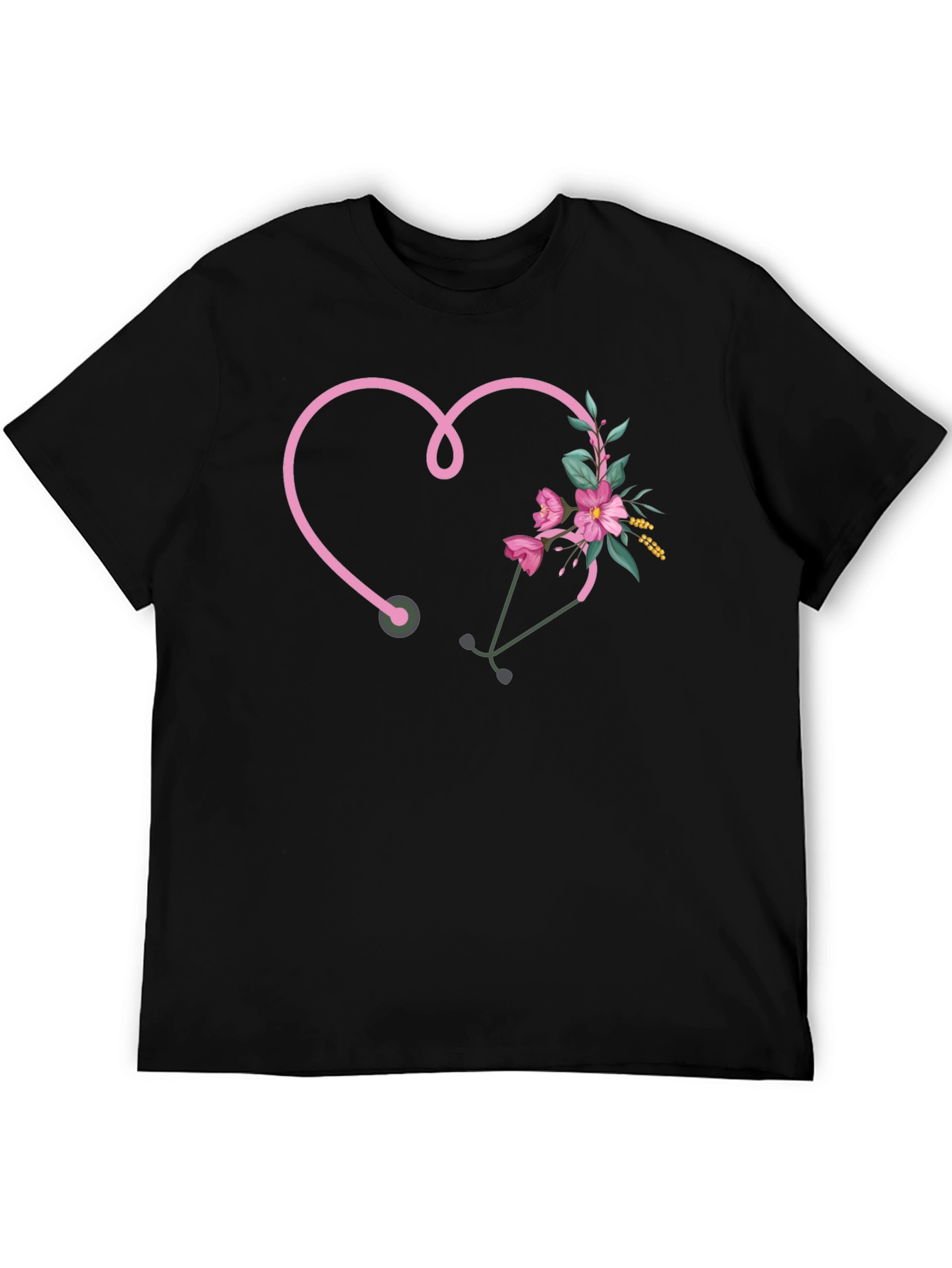 Floral Stethoscope Heart T-Shirt