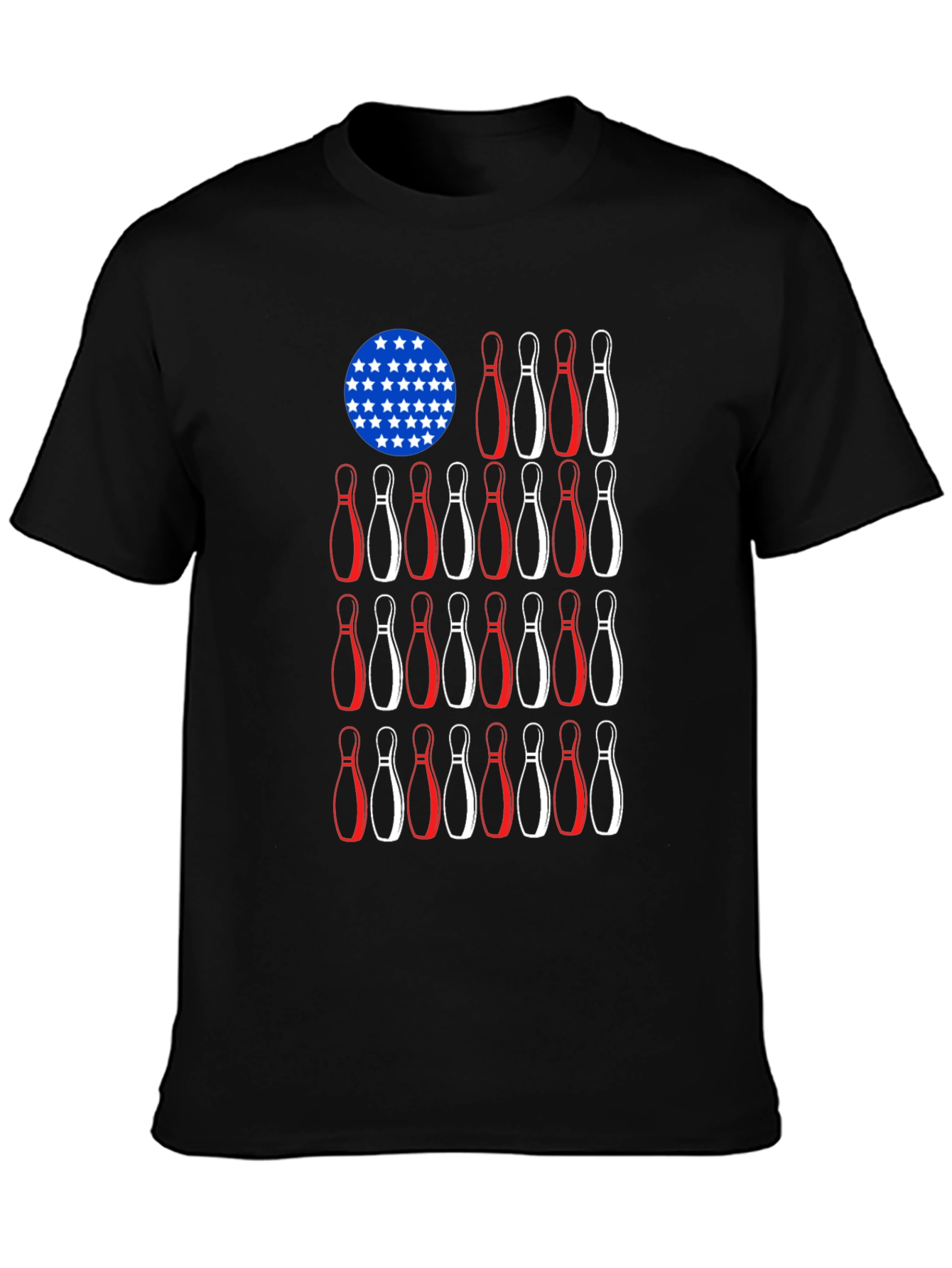 Bowling Pin American Flag T-Shirt