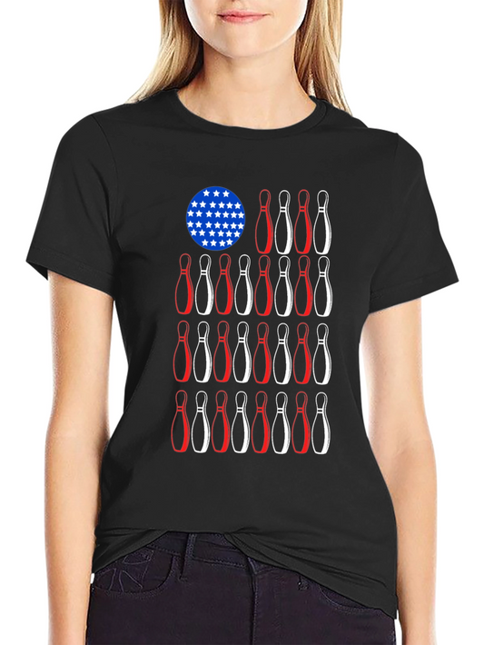 Bowling Pin American Flag T-Shirt
