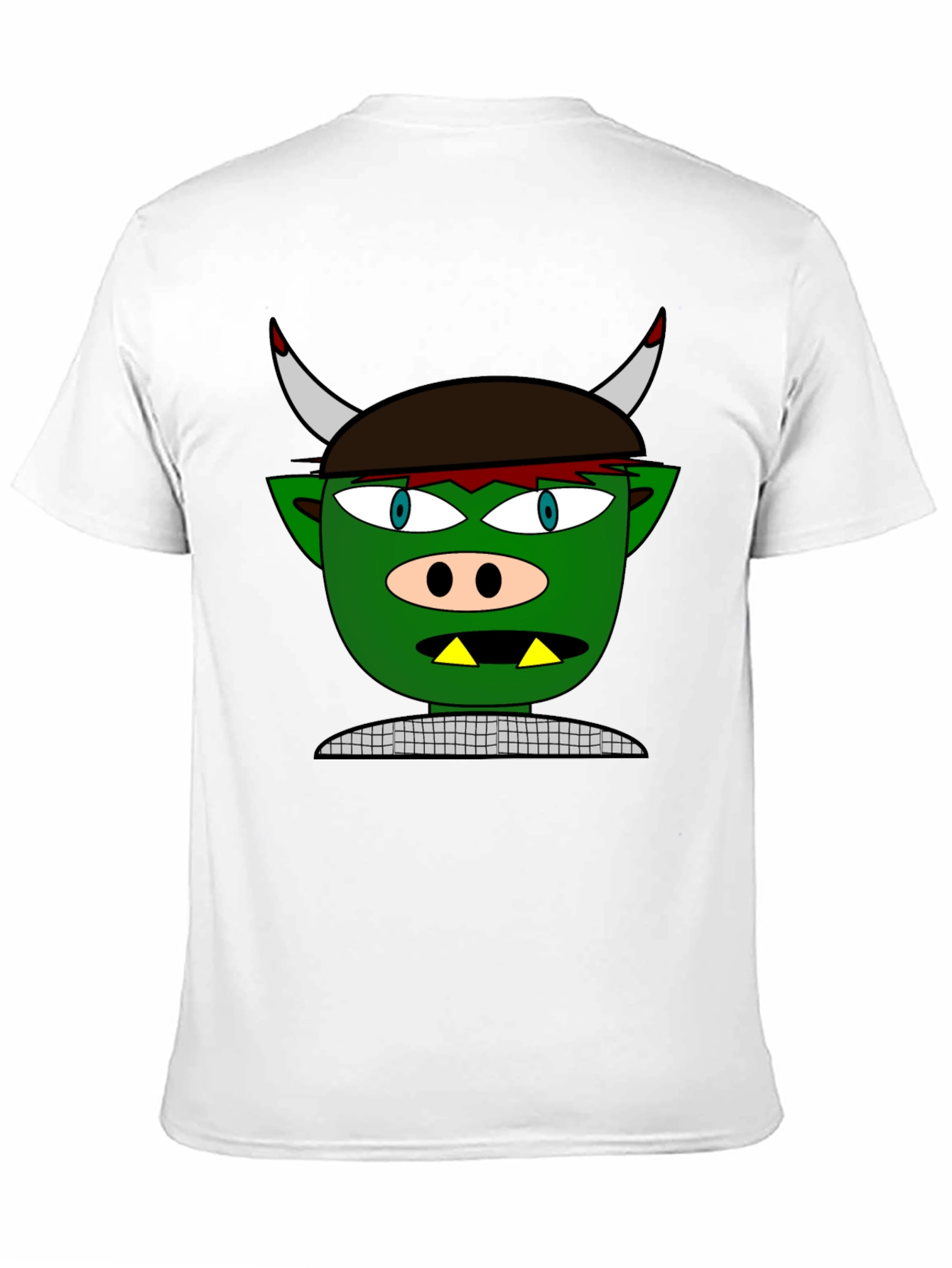 Cartoon Troll Graphic Tee - Black Cotton T-Shirt