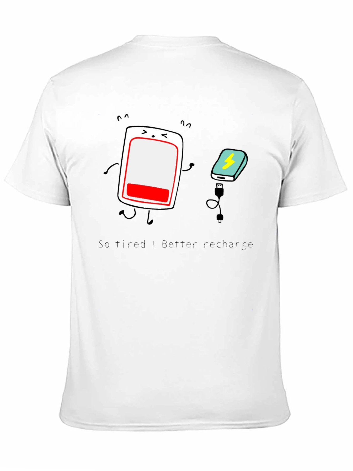 Tired Battery Recharge Graphic T-Shirt - Unisex