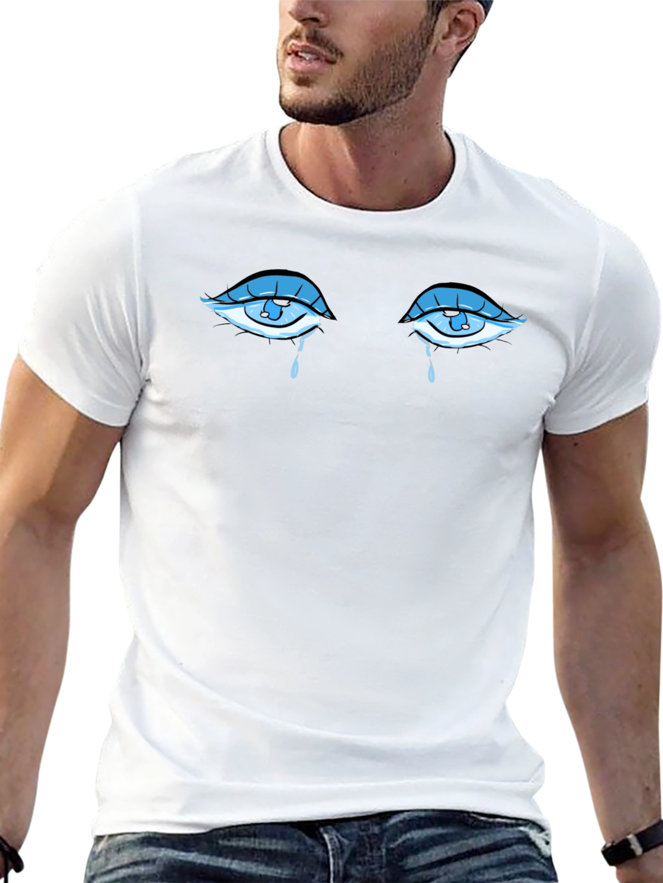 Crying Eyes Graphic Tee - Stylish Comfort