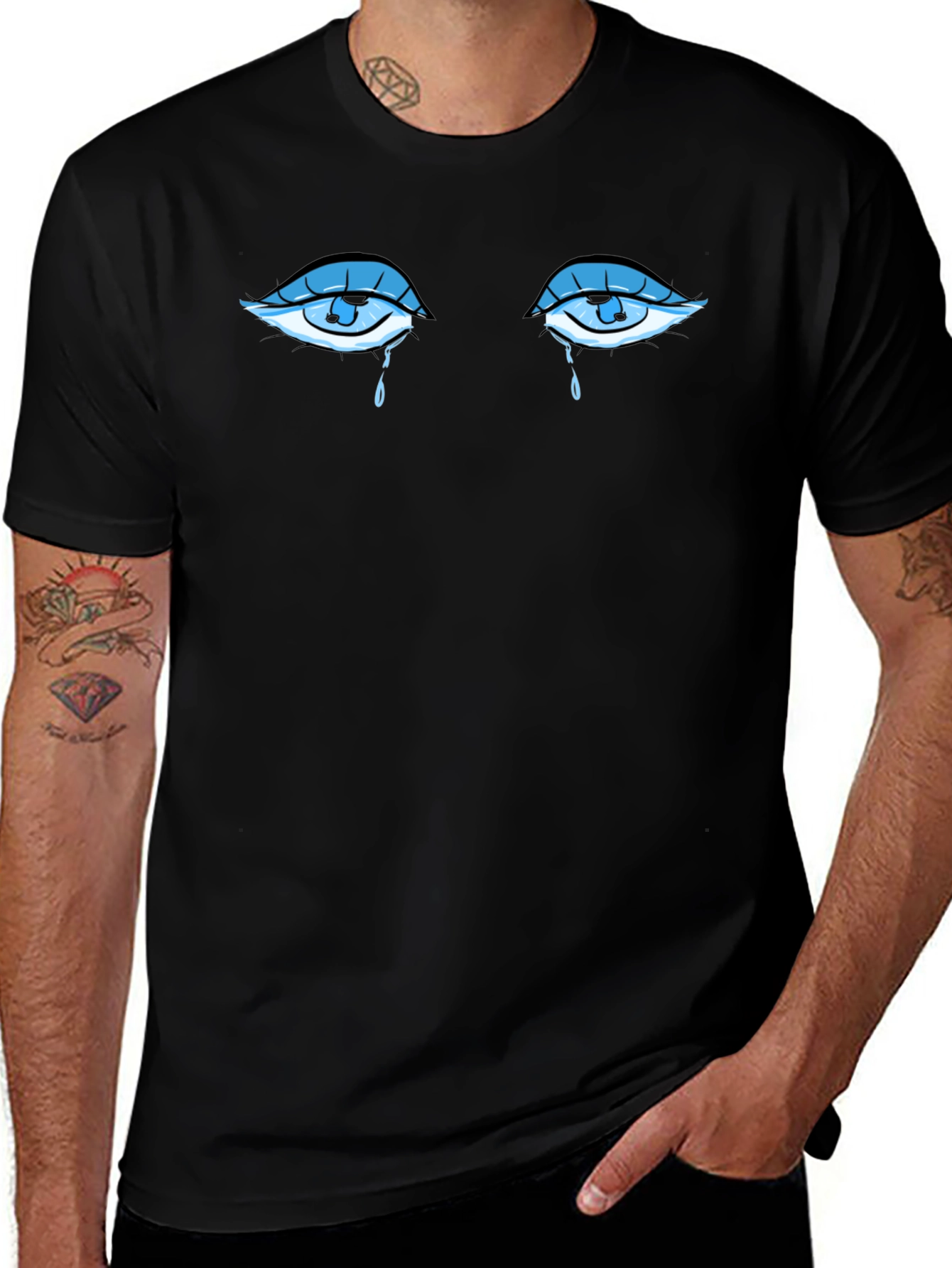 Crying Eyes Graphic Tee - Stylish Comfort