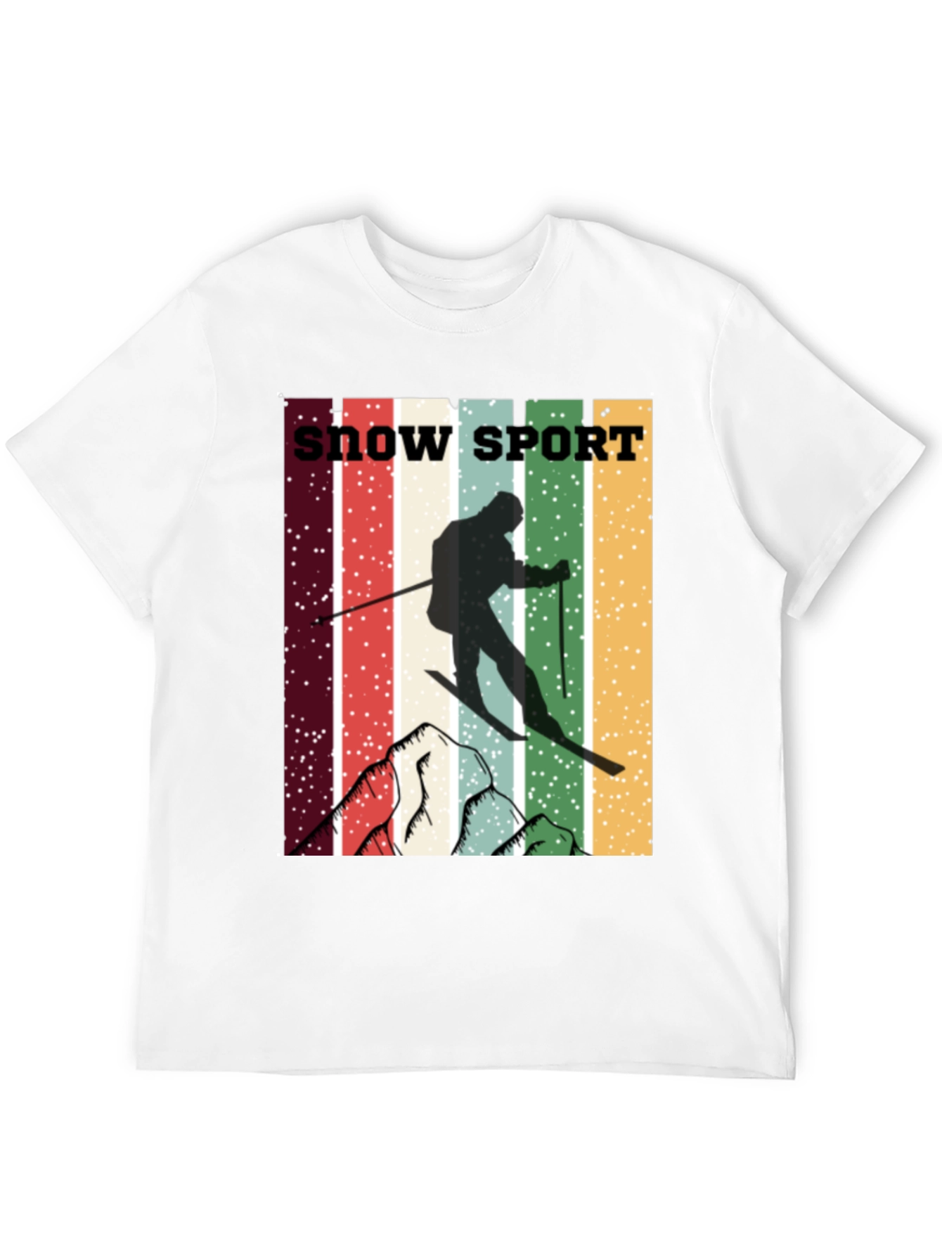 Retro Snow Sport T-Shirt - Skiing Adventure Tee