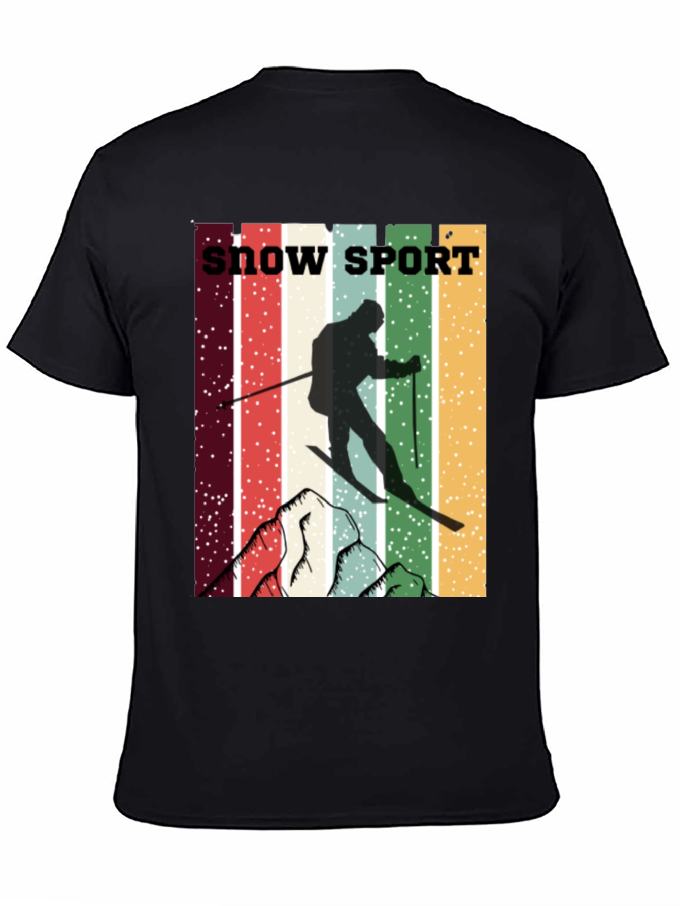 Retro Snow Sport T-Shirt - Skiing Adventure Tee