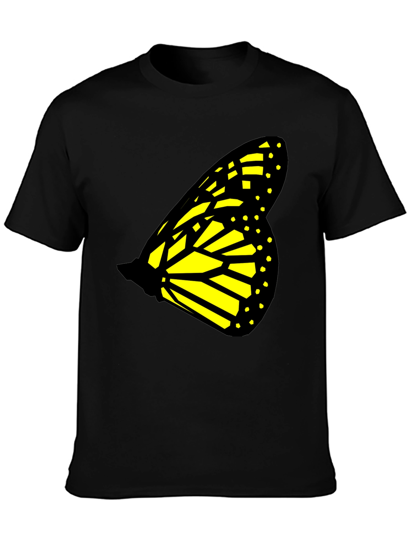 Butterfly Wing Graphic Tee - Black Cotton T-Shirt