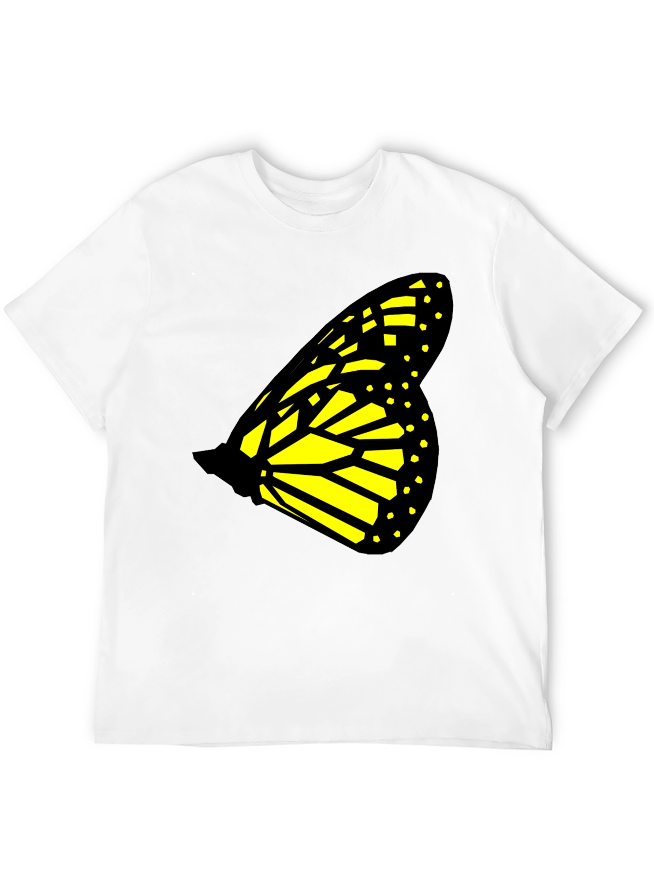 Butterfly Wing Graphic Tee - Black Cotton T-Shirt