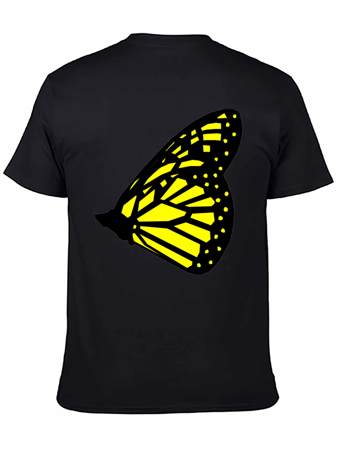 Butterfly Wing Graphic Tee - Black Cotton T-Shirt
