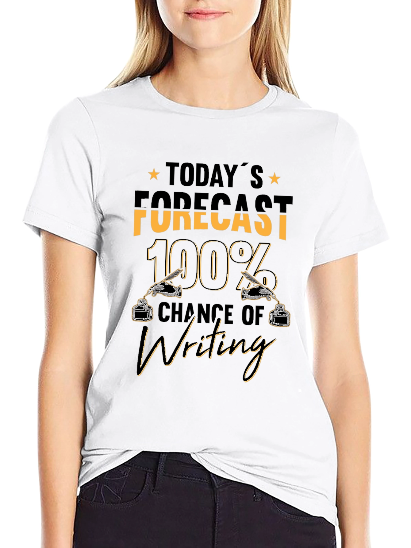 Writing Forecast T-Shirt - 100% Chance of Writing