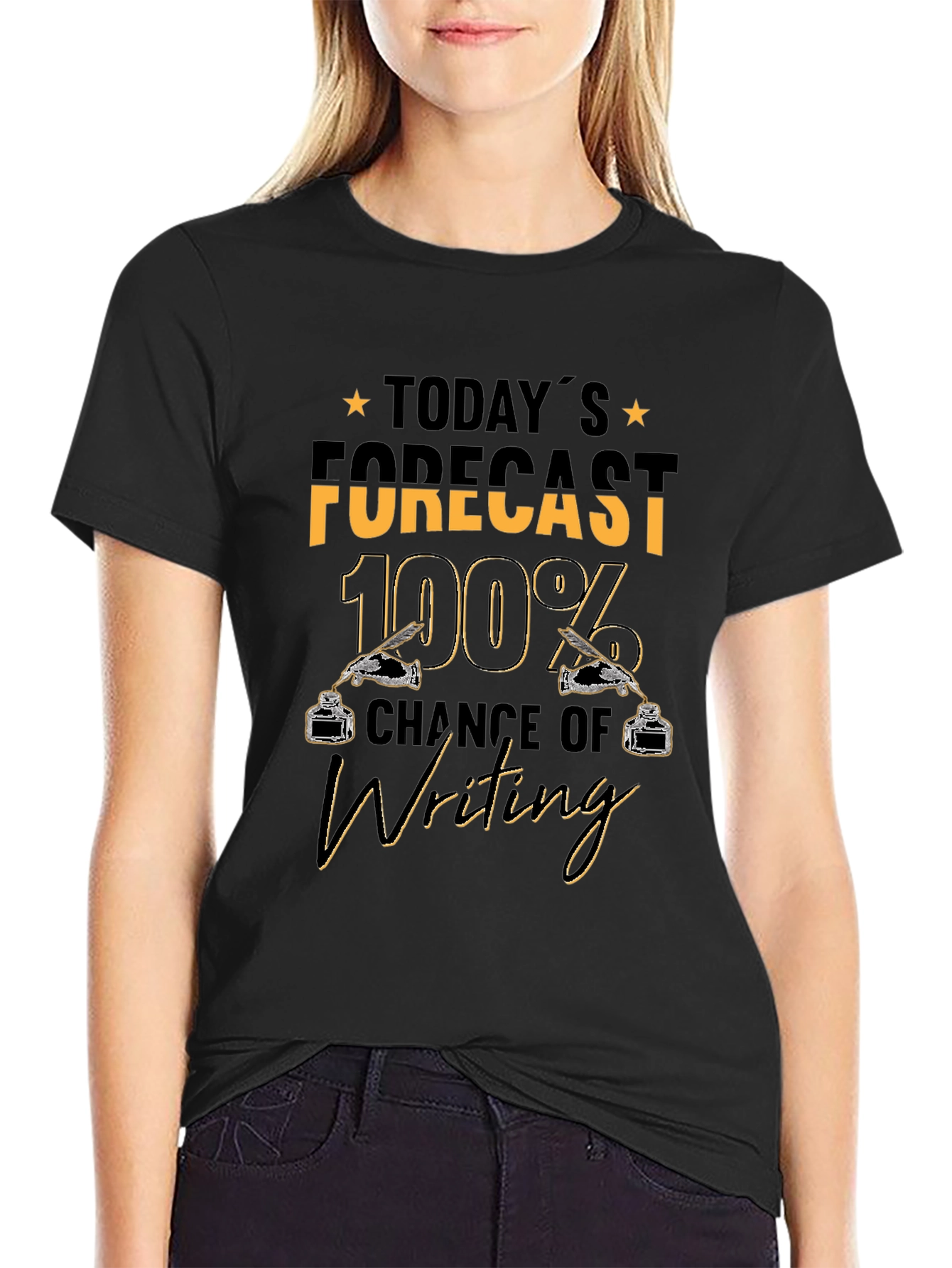 Writing Forecast T-Shirt - 100% Chance of Writing
