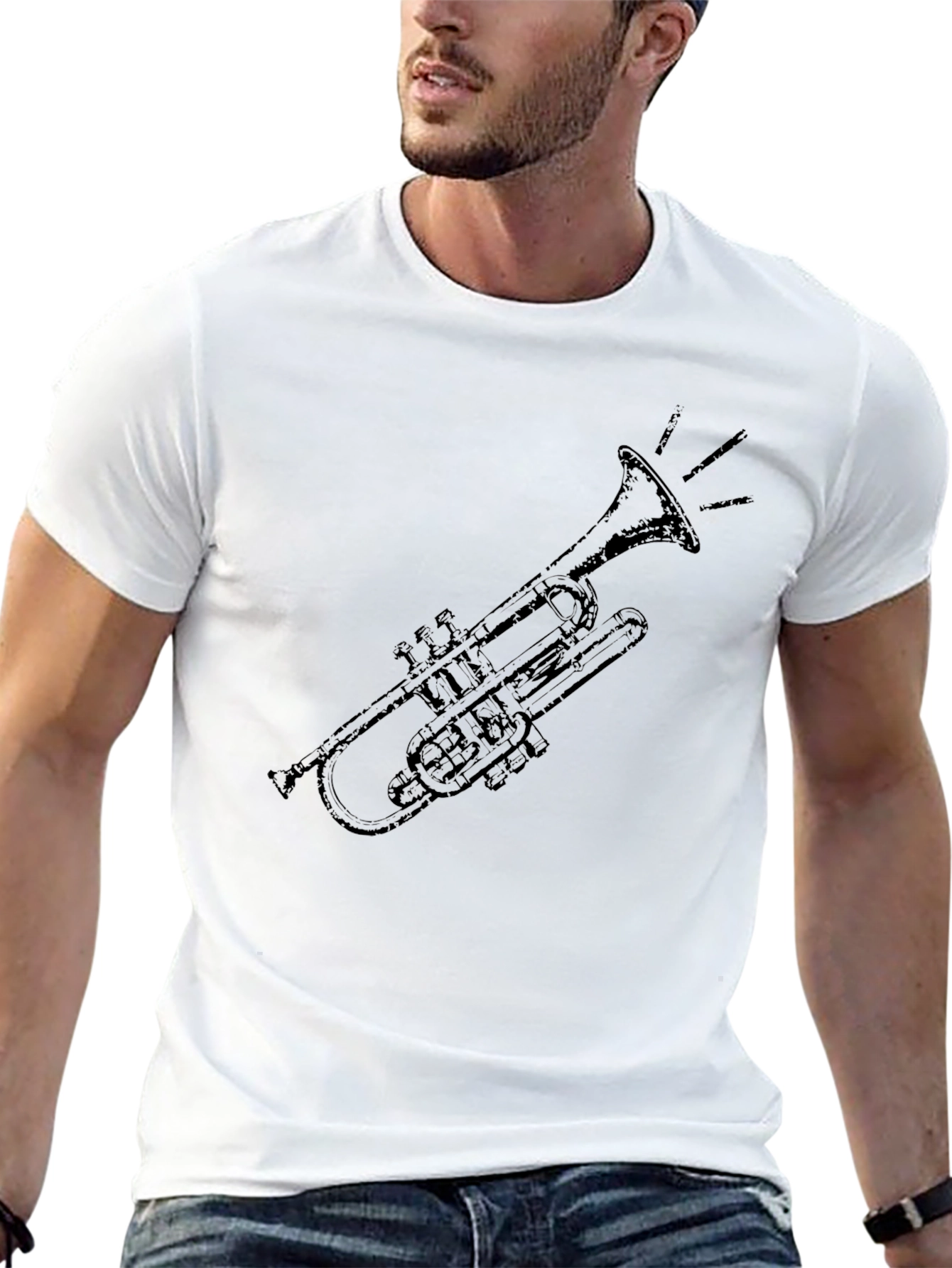 Trumpet Graphic Tee - Classic Music Style
