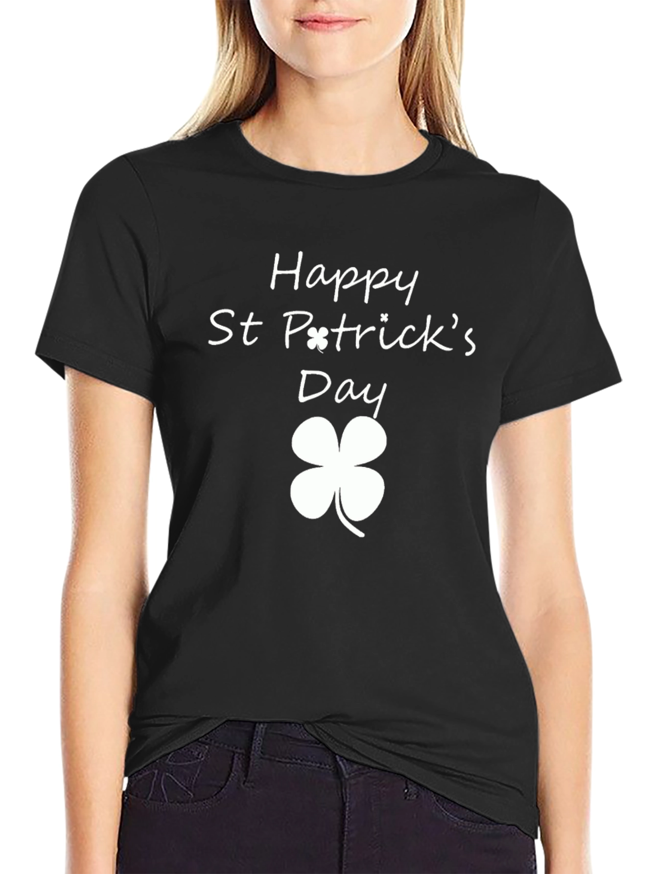 Happy St. Patricks Day Black T-Shirt
