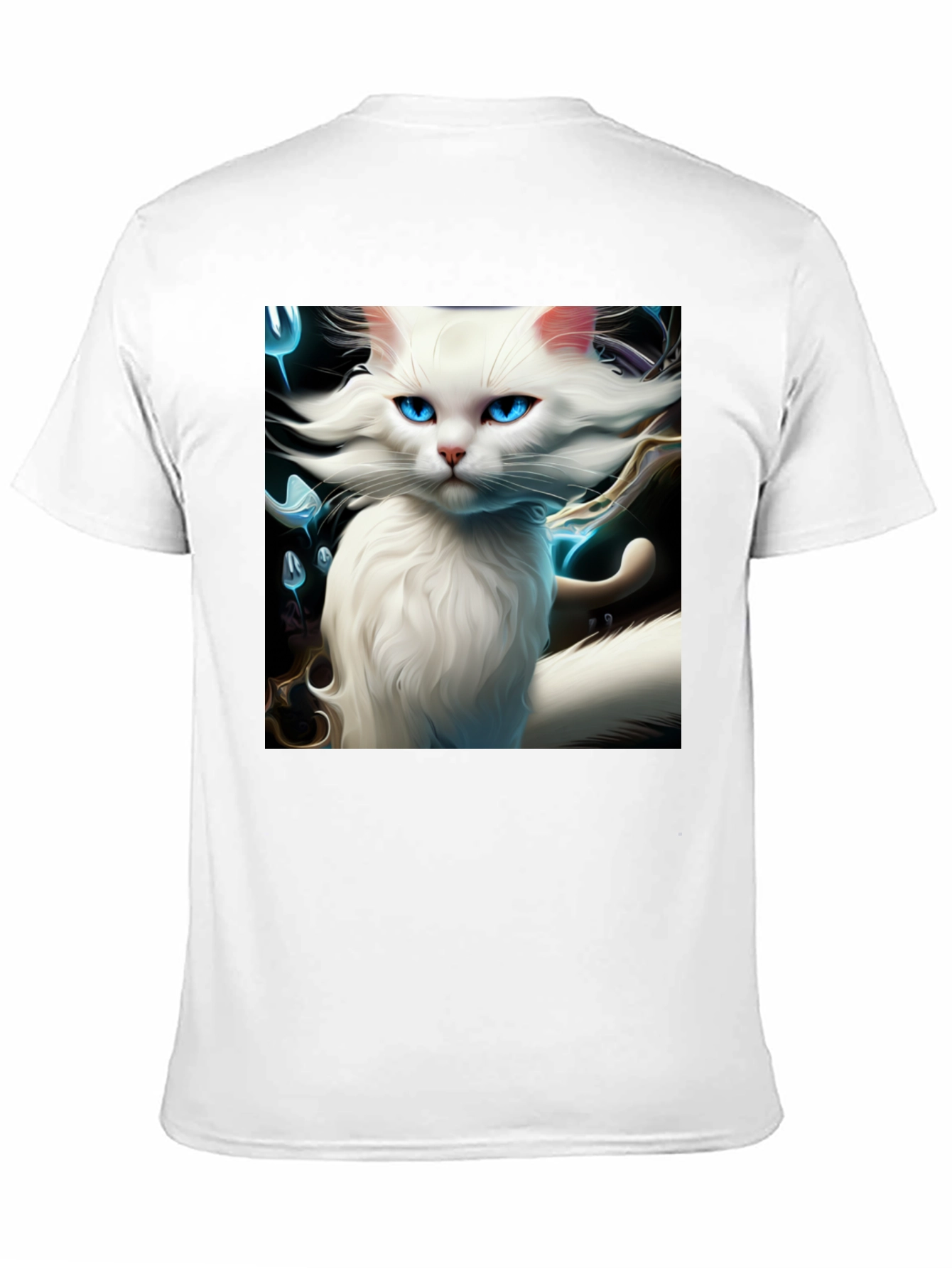 Cat Art Graphic Tee - Black Cotton Blend