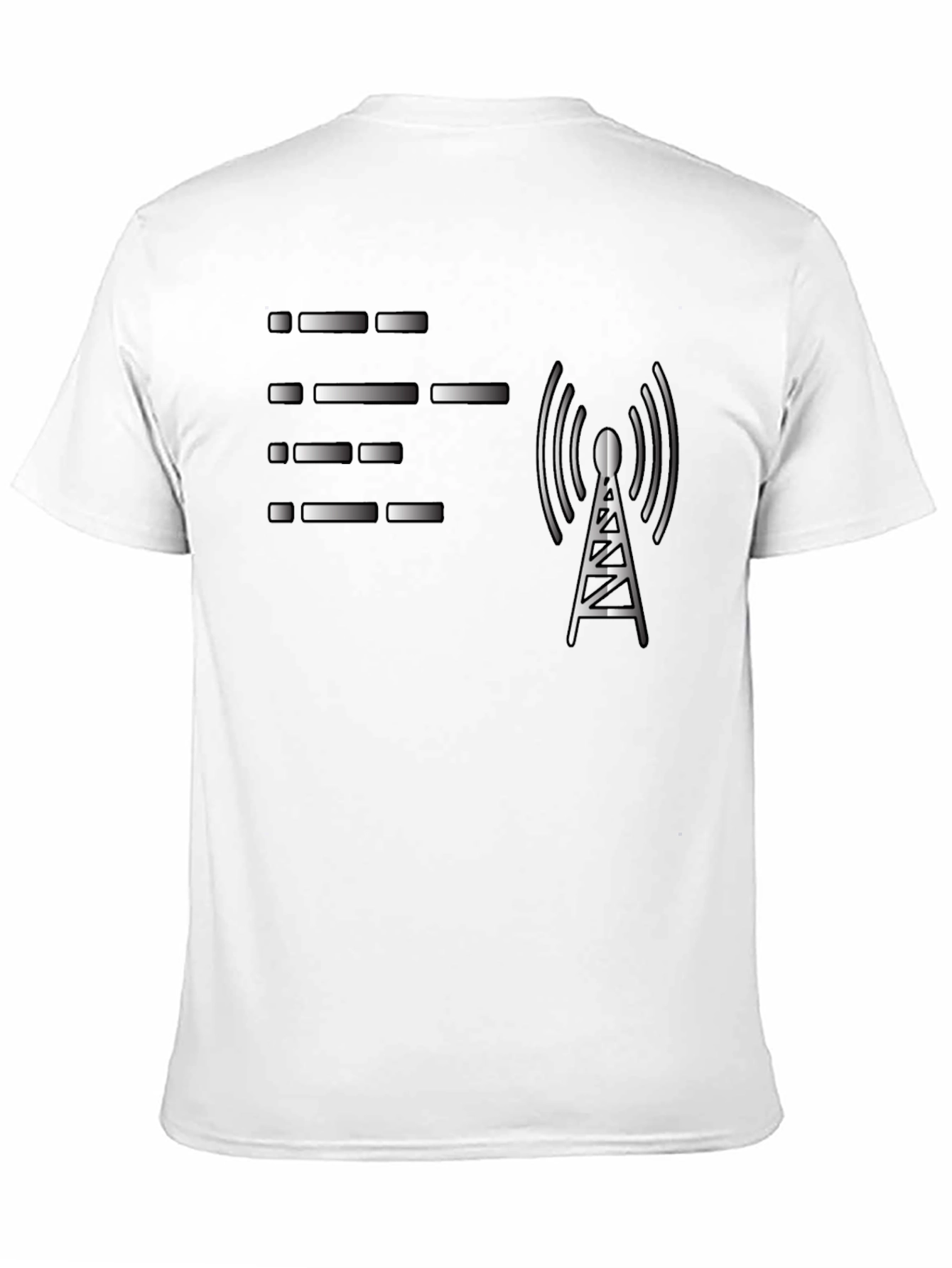 Morse Code & Radio Tower Black Graphic T-Shirt