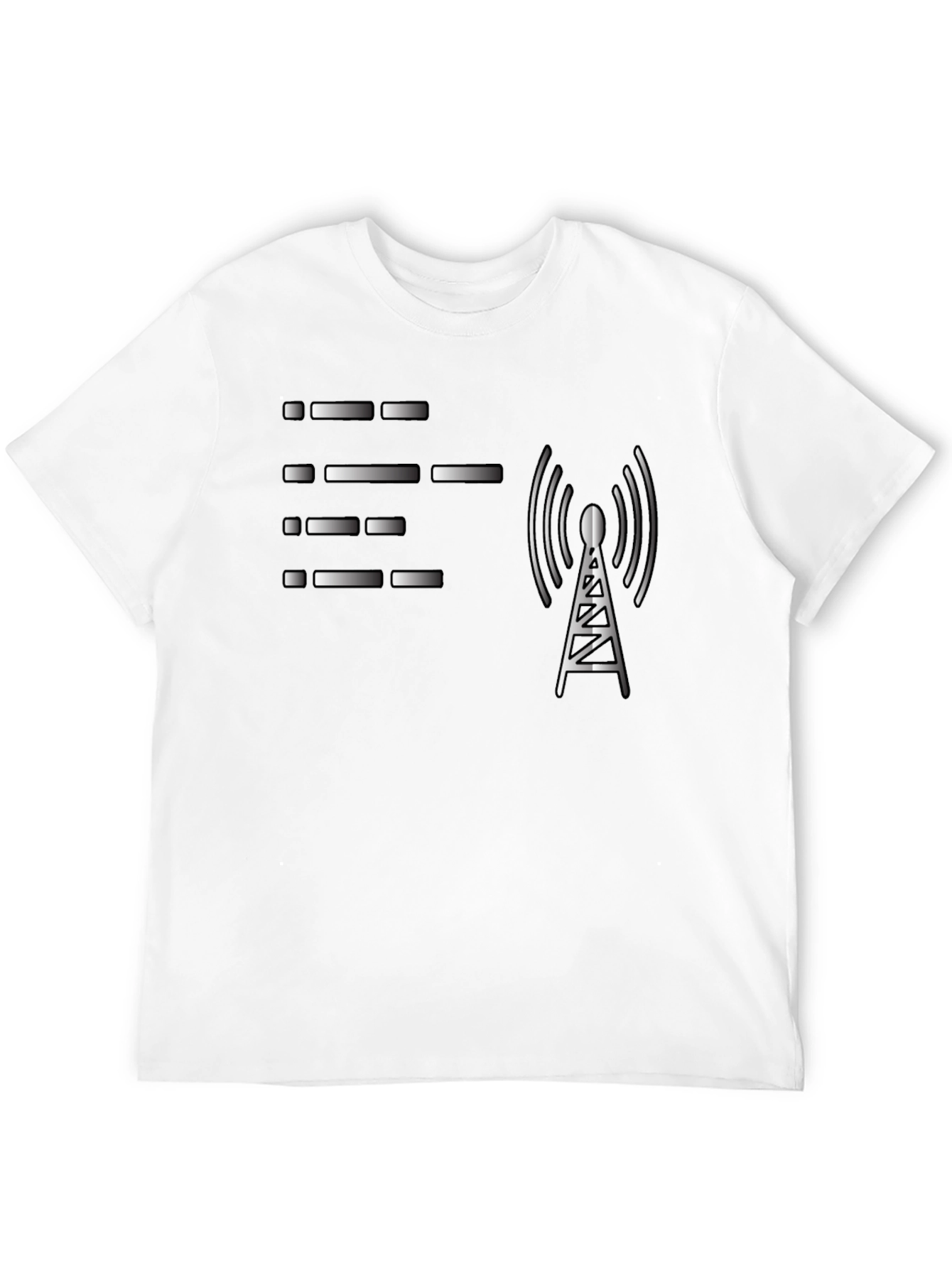 Morse Code & Radio Tower Black Graphic T-Shirt