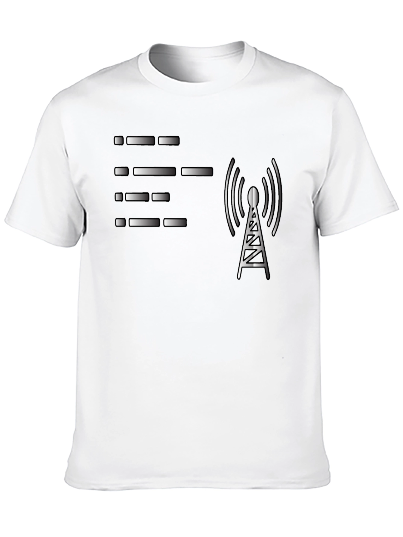 Morse Code & Radio Tower Black Graphic T-Shirt
