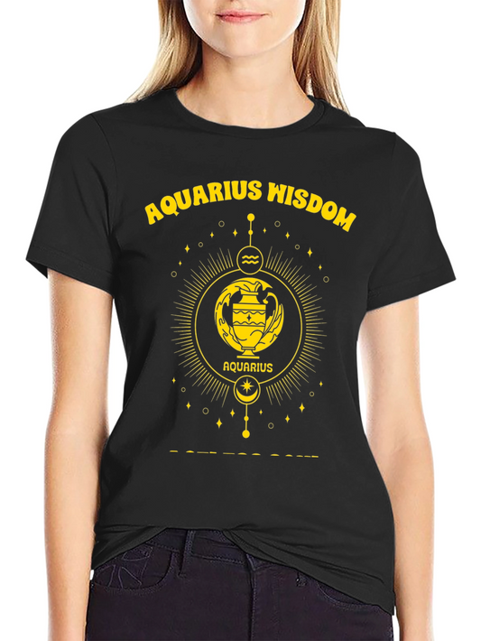 Aquarius Wisdom Graphic T-Shirt - Zodiac Astrology Tee
