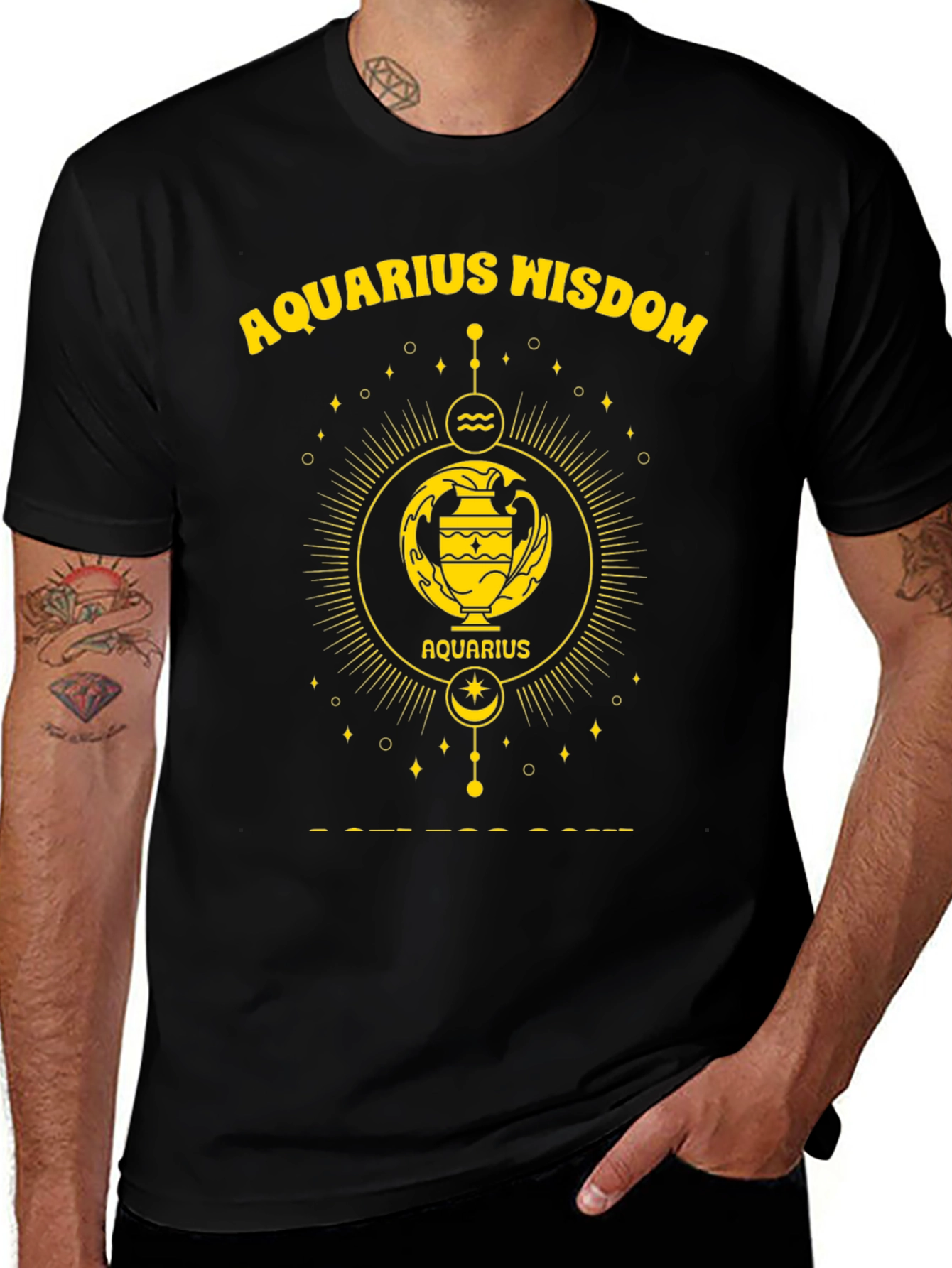Aquarius Wisdom Graphic T-Shirt - Zodiac Astrology Tee