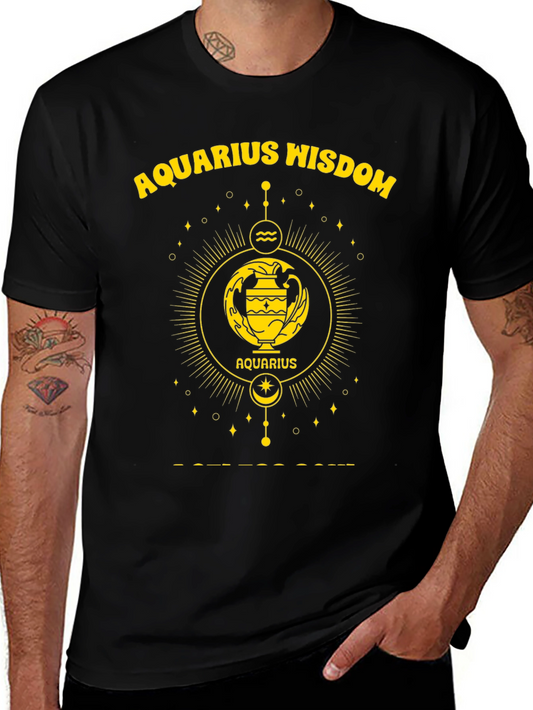 Aquarius Wisdom Graphic T-Shirt - Zodiac Astrology Tee