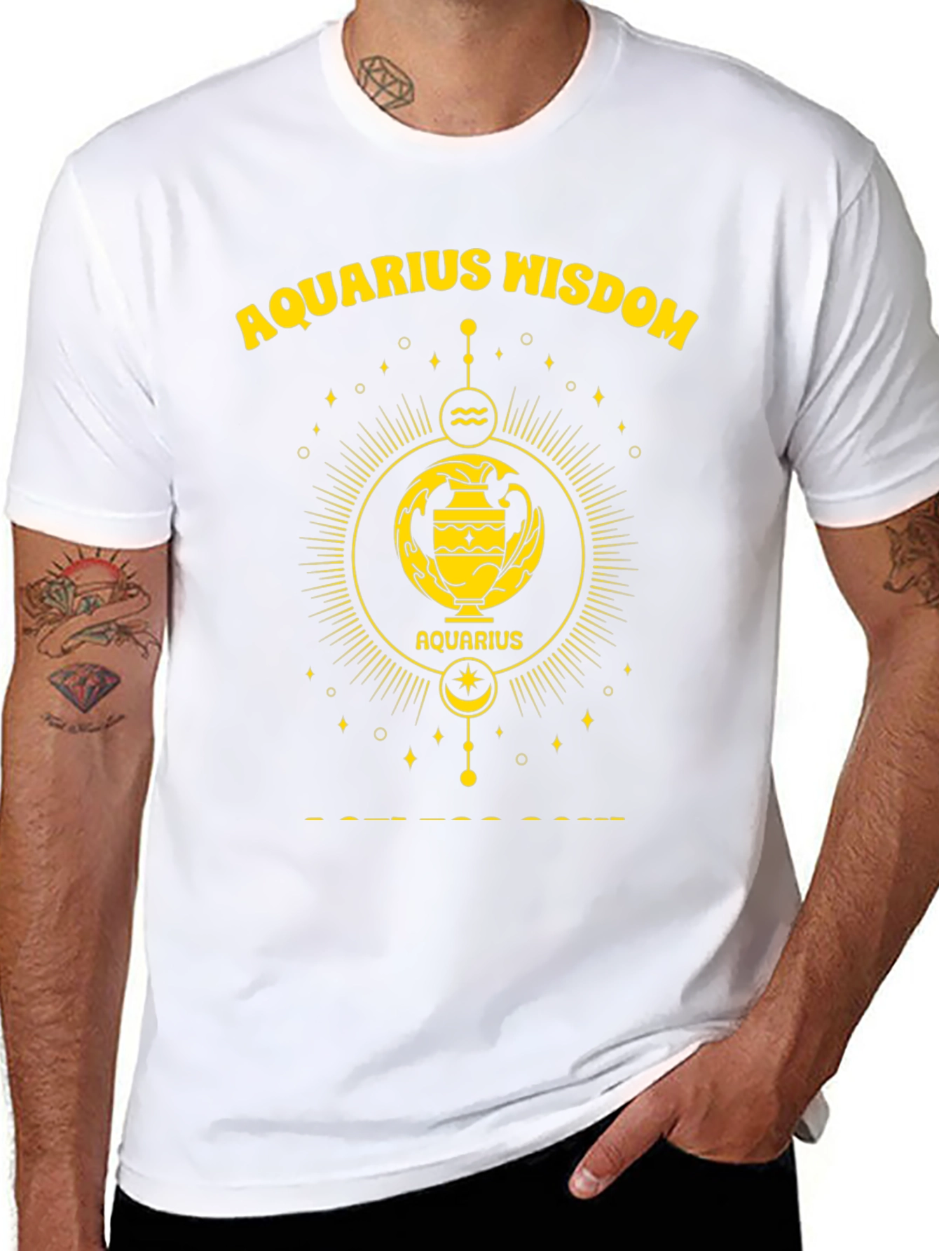 Aquarius Wisdom Graphic T-Shirt - Zodiac Astrology Tee