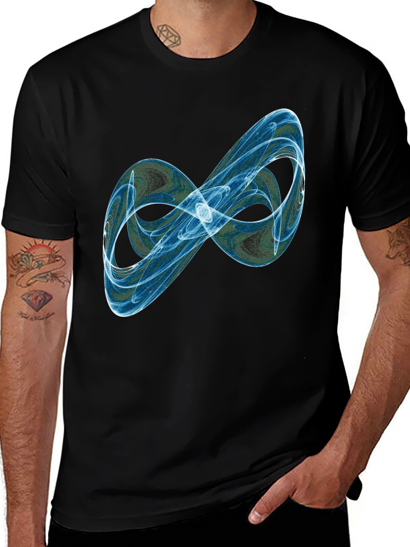 Abstract Infinity Black T-Shirt
