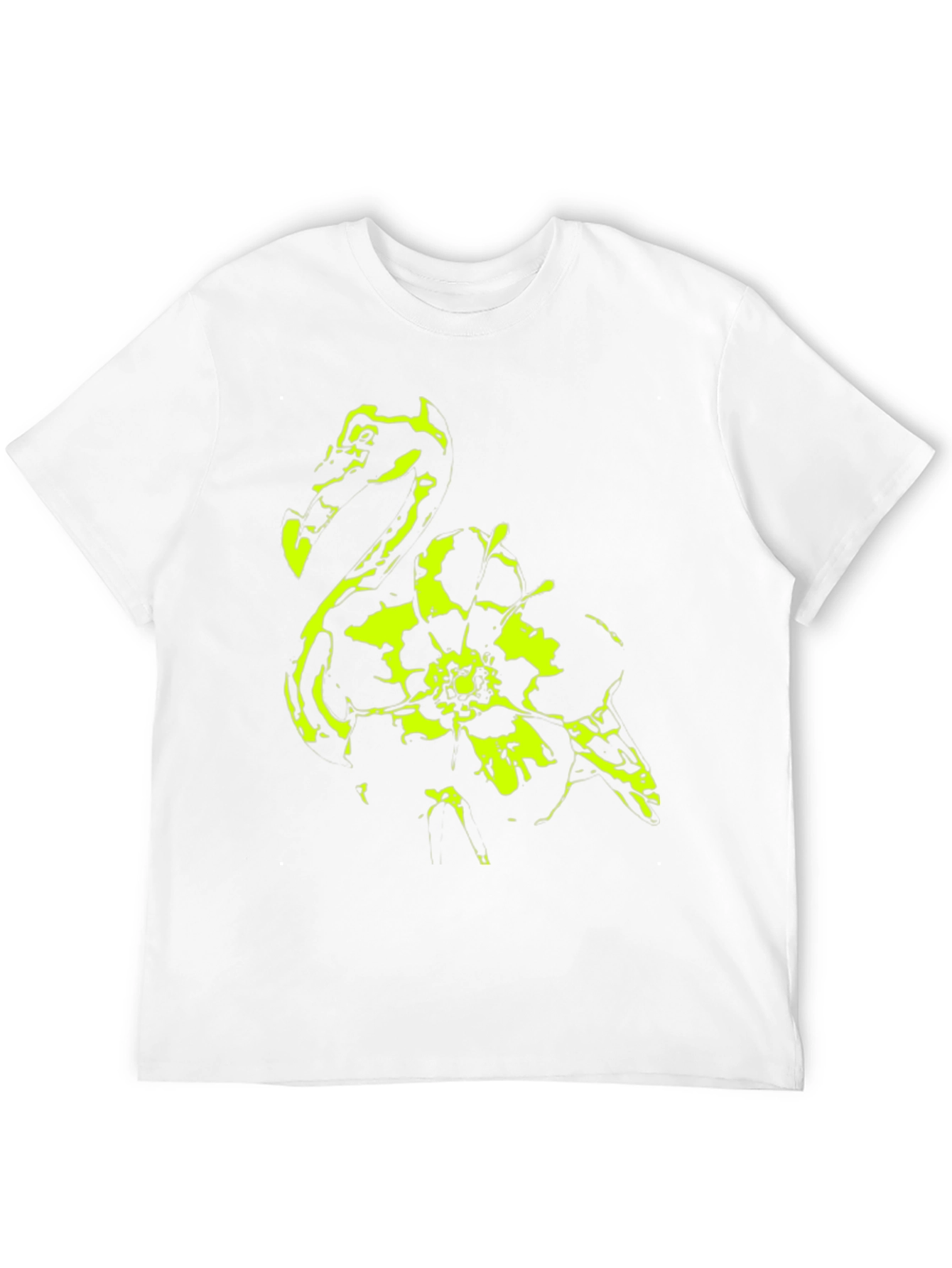 Abstract Floral Graphic Print Black T-Shirt