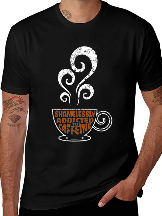 Shamelessly Addicted to Caffeine Black T-Shirt