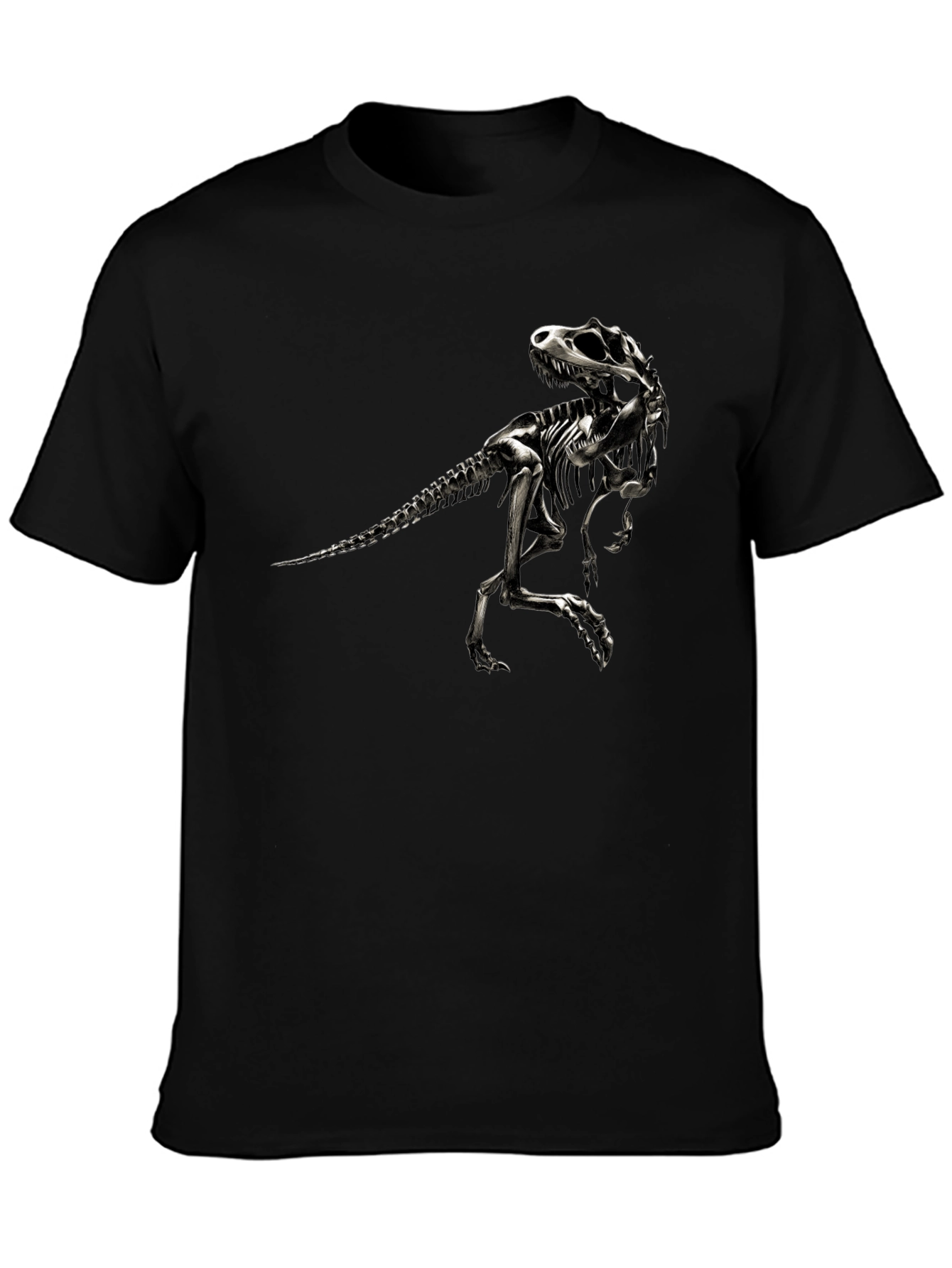 Dinosaur Skeleton Graphic Tee - Black T-Shirt