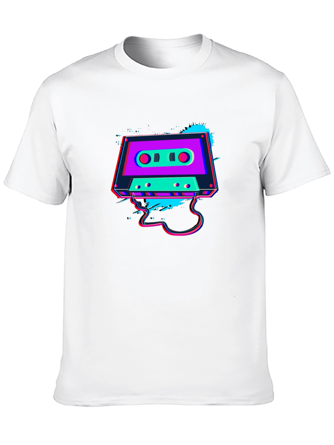 Retro Cassette Tape Graphic Black T-Shirt