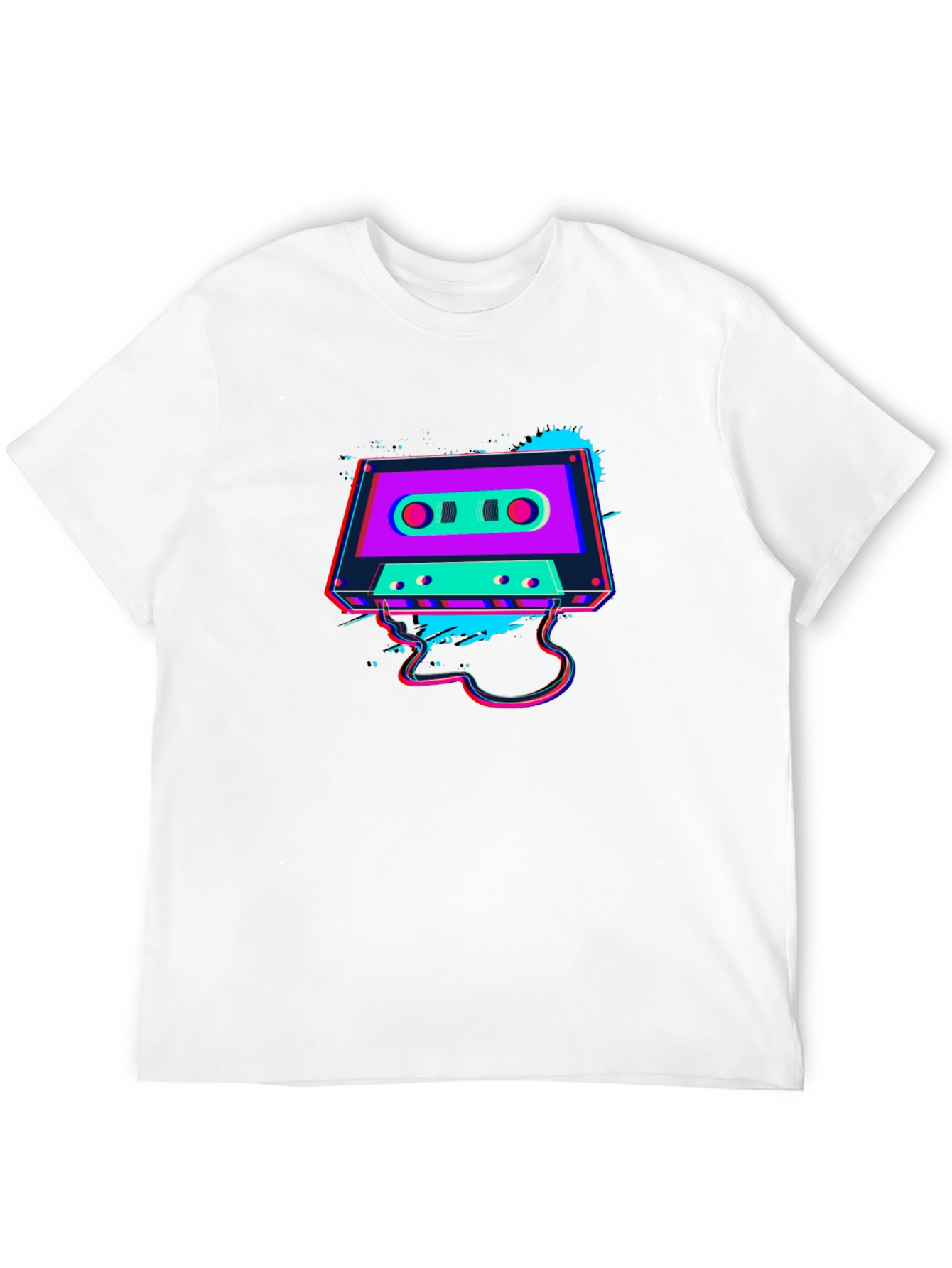 Retro Cassette Tape Graphic Black T-Shirt