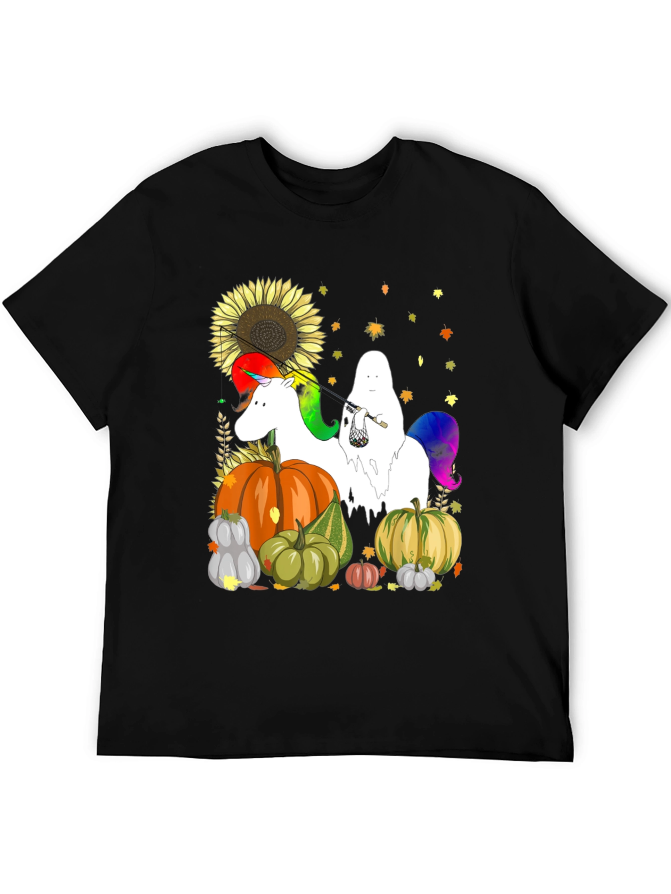 Unicorn Ghost Pumpkin Fall T-Shirt