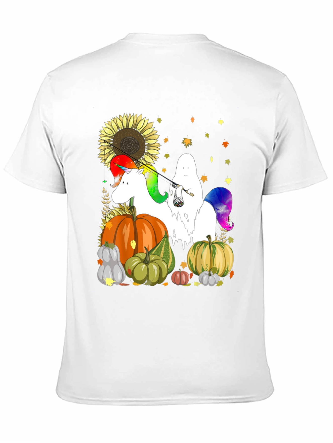 Unicorn Ghost Pumpkin Fall T-Shirt