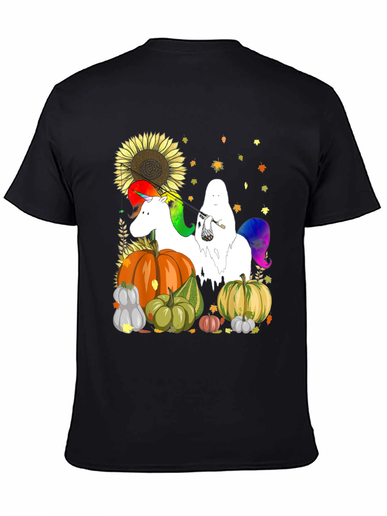 Unicorn Ghost Pumpkin Fall T-Shirt