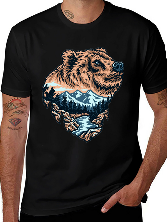 Bear Mountain Landscape Graphic Tee - Black