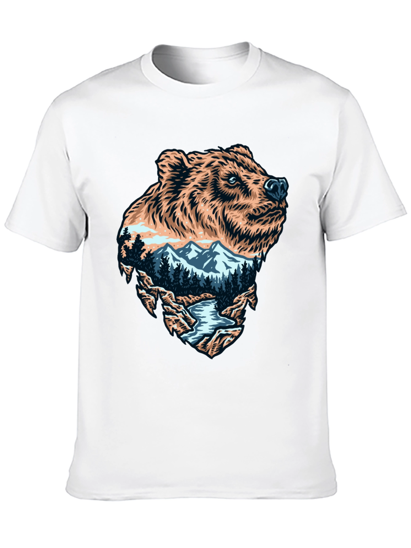 Bear Mountain Landscape Graphic Tee - Black