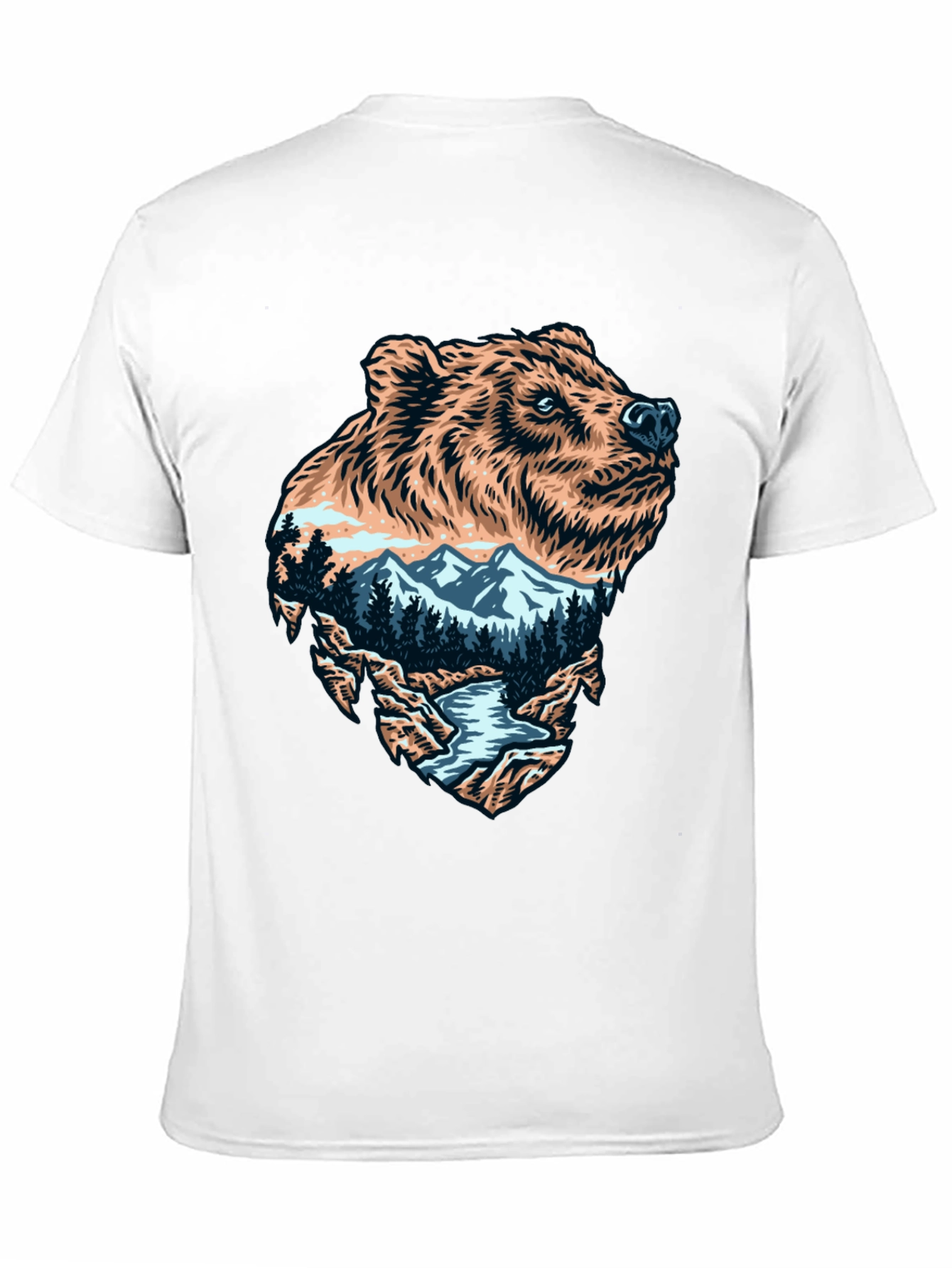 Bear Mountain Landscape Graphic Tee - Black